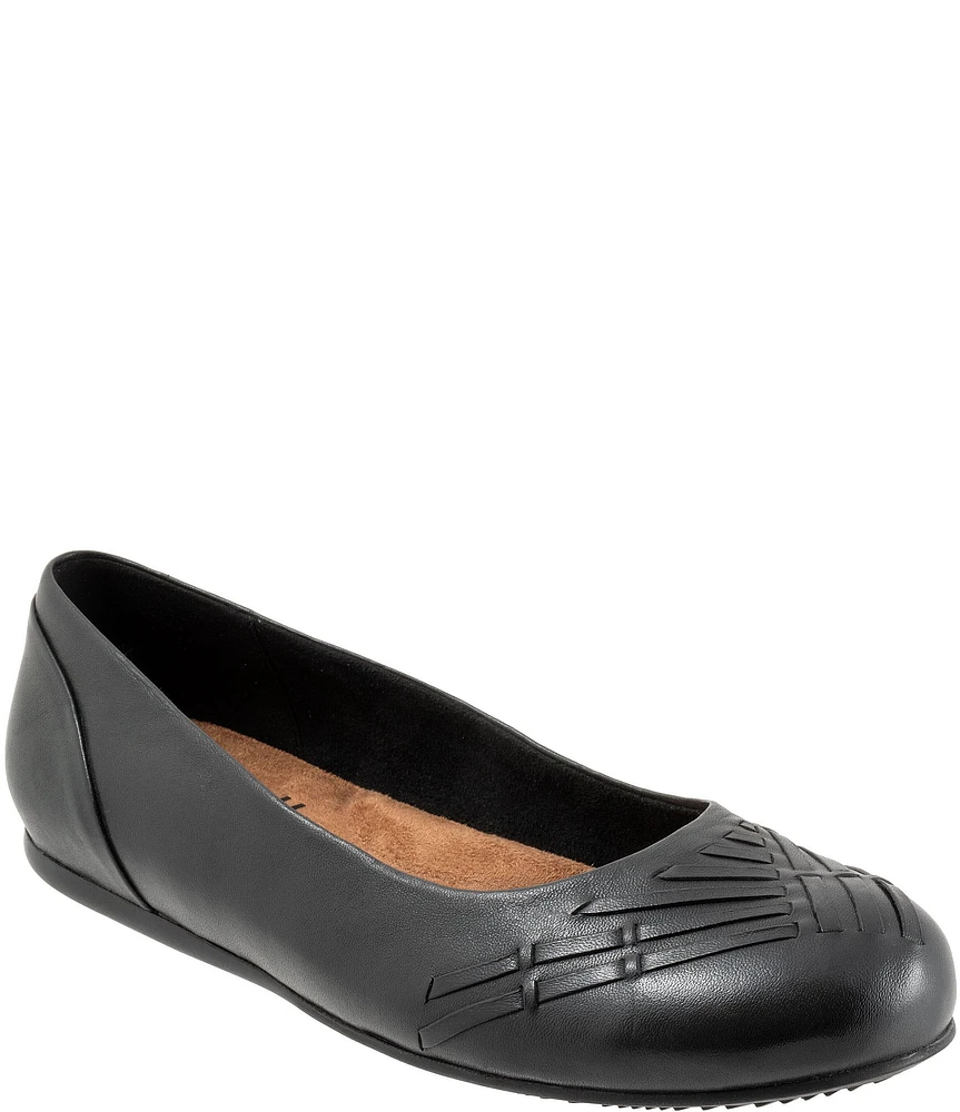 SoftWalk Sonoma Weave Leather Flats