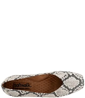 SoftWalk Vellore Snake Print Leather Square Toe Flats