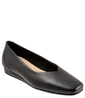 SoftWalk Vellore Tumbled Leather Square Toe Flats