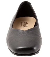 SoftWalk Vellore Tumbled Leather Square Toe Flats