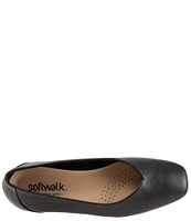 SoftWalk Vellore Tumbled Leather Square Toe Flats