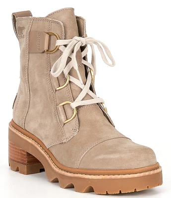 Sorel Joan Now Lace-Up Suede Lug Sole Platform Booties