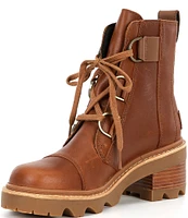 Sorel Joan Now Waterproof Lace-Up Lug Sole Leather Booties