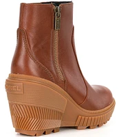 Sorel ONA Ave Zip Wedge Waterproof Leather Booties