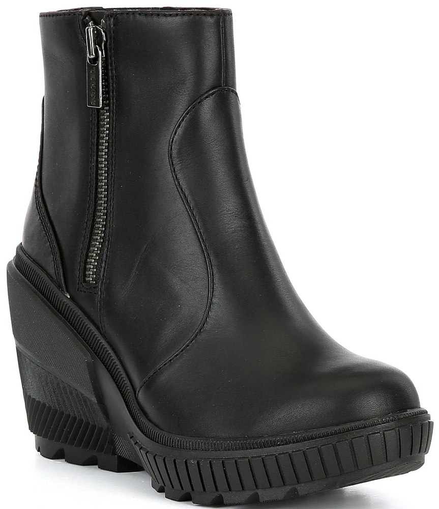 Sorel ONA Ave Zip Wedge Waterproof Leather Booties