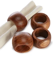 Southern Living Acacia Wood Napkin Rings, Set of 4