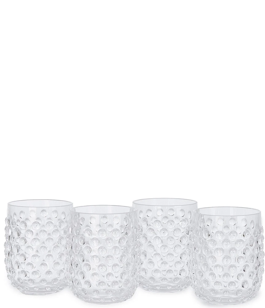 Southern Living Acrylic Parker Hobnail Stemless Glasses, Set of 4