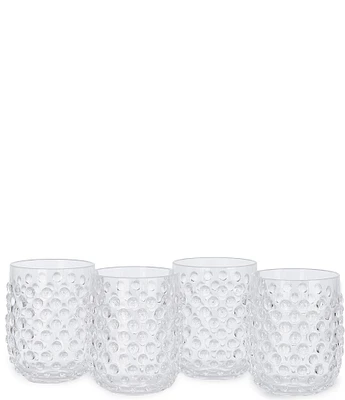 Southern Living Acrylic Parker Hobnail Stemless Glasses, Set of 4