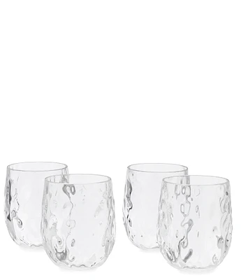 Southern Living Acrylic Valencia Stemless Wine Glasses Set of 4