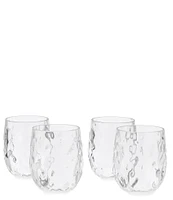 Southern Living Acrylic Valencia Stemless Wine Glasses Set of 4