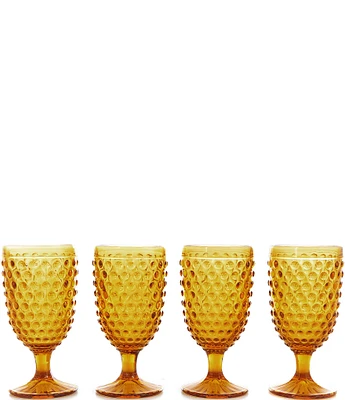 Southern Living Amber Hobnail Goblets, Set of 4