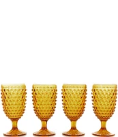 Southern Living Amber Hobnail Goblets, Set of 4