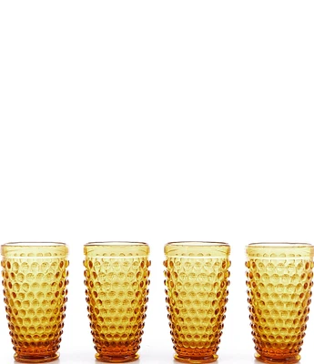 Southern Living Amber Hobnail Tumblers, Set of 4