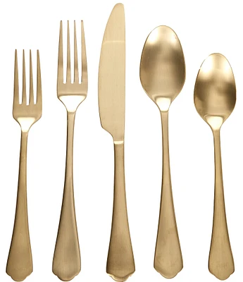 Southern Living Analee Champagne Gold 20-Piece Stainless Steel Flatware Set