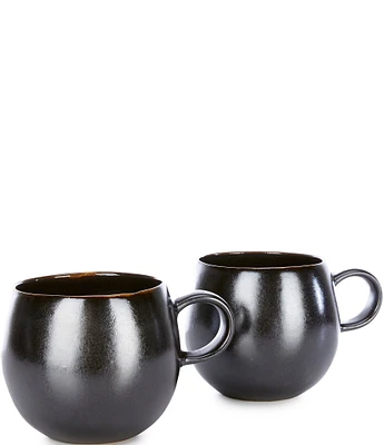 Southern Living Astra Collection Pewter Belly Coffee Mugs, Set of 2