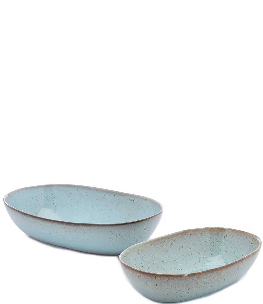 Southern Living Astra Glazed Blue Oval Baker