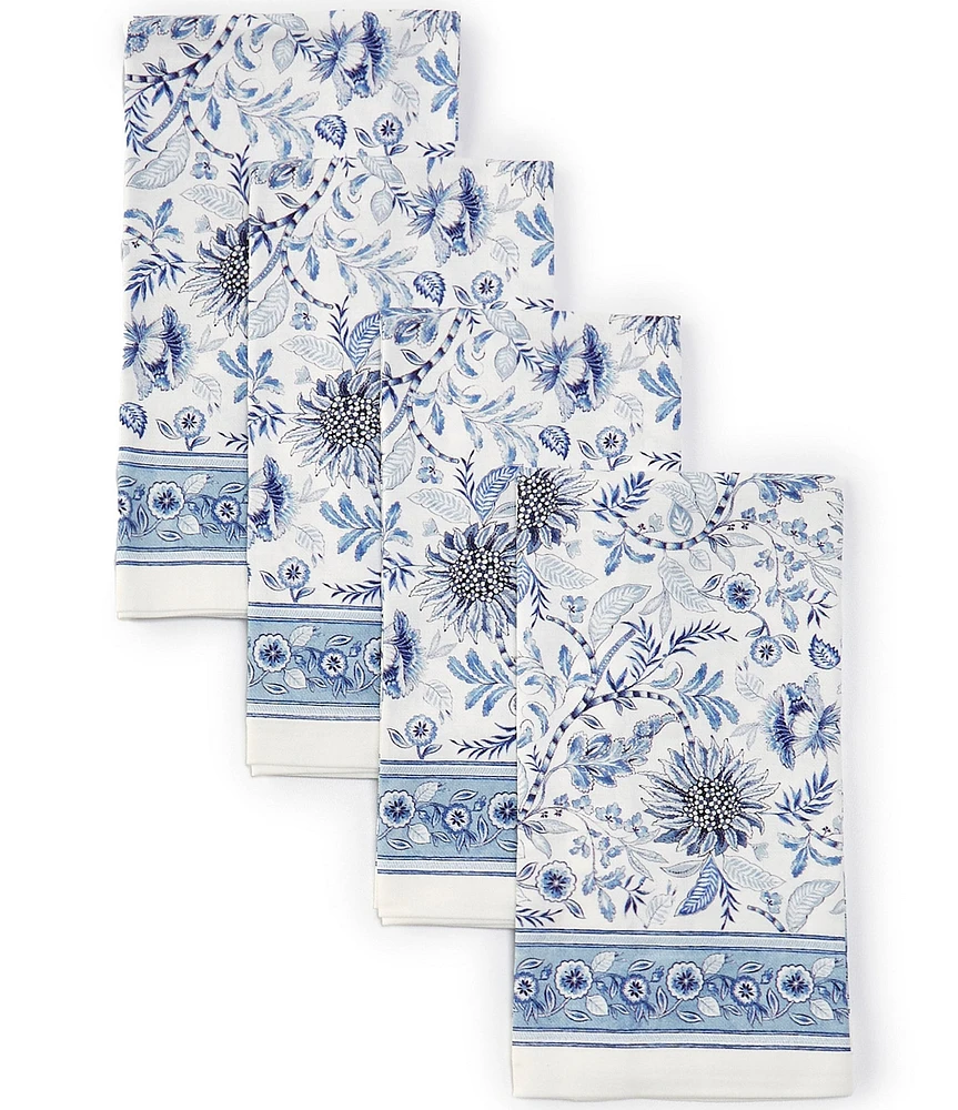 Southern Living Blue Agatha Collection Print Napkins, Set of 4