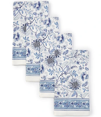 Southern Living Blue Agatha Collection Print Napkins, Set of 4