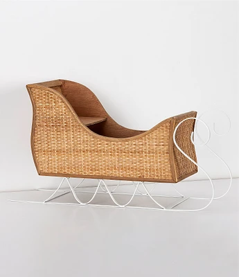 Southern Living Blue Christmas Collection Rattan Sleigh Decor