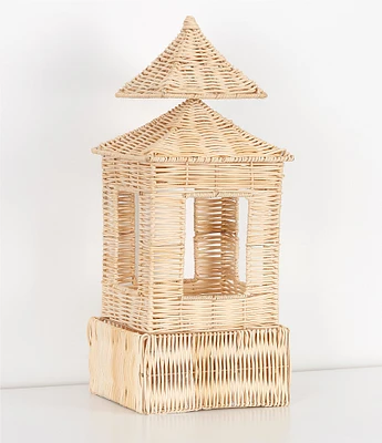 Southern Living Blue Christmas Collection Wicker Pegoda Decor