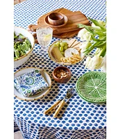 Southern Living Blue Floral Block Print Tablecloth