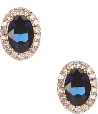 Southern Living Borrowed & Blue By Southern Living Blue Stone Halo Stud Earrings