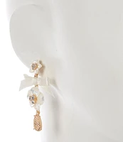 Southern Living Borrowed & Blue by Southern Living Crystal Floral Pearl Teardrop Drop Earrings