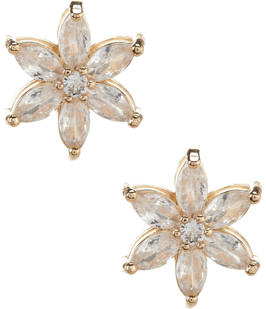 Southern Living Borrowed & Blue By Southern Living Cubic Zirconia Flower Stud Earrings