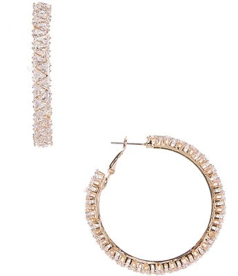 Southern Living Borrowed & Blue By Southern Living Cubic Zirconia Stone Hoop Earrings