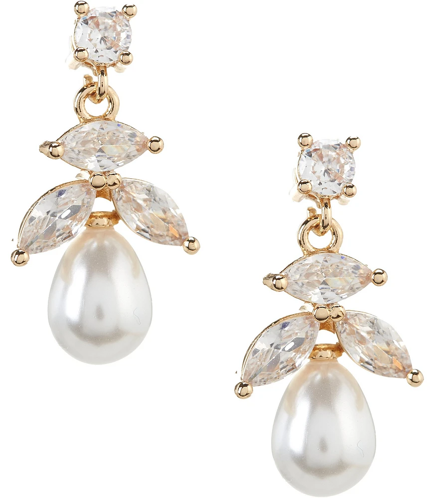 Southern Living Borrowed & Blue By Southern Living Cubic Zirconia Stones with Pearl Drop Earrings