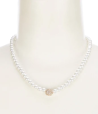 Southern Living Borrowed & Blue By Southern Living Delicate Pearl Chain Necklace with Crystal Pave Drop