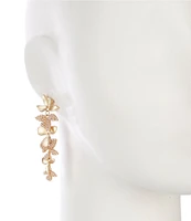 Southern Living Borrowed & Blue by Southern Living Gold and Pearl Flower Linear Earrings