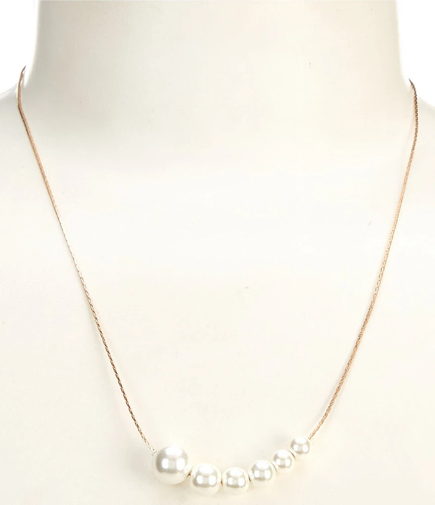 Southern Living Borrowed & Blue by Southern Living Graduating Pearl Delicate Chain Collar Necklace