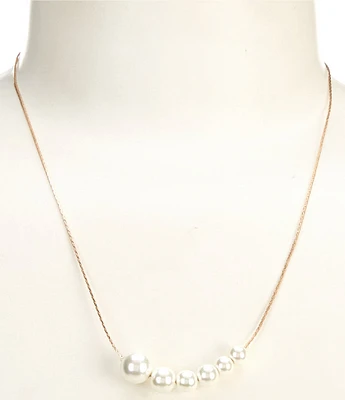 Southern Living Borrowed & Blue by Southern Living Graduating Pearl Delicate Chain Collar Necklace