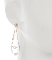 Southern Living Borrowed & Blue by Southern Living Multi Pearl 3 Row Chain Orbital Drop Earrings