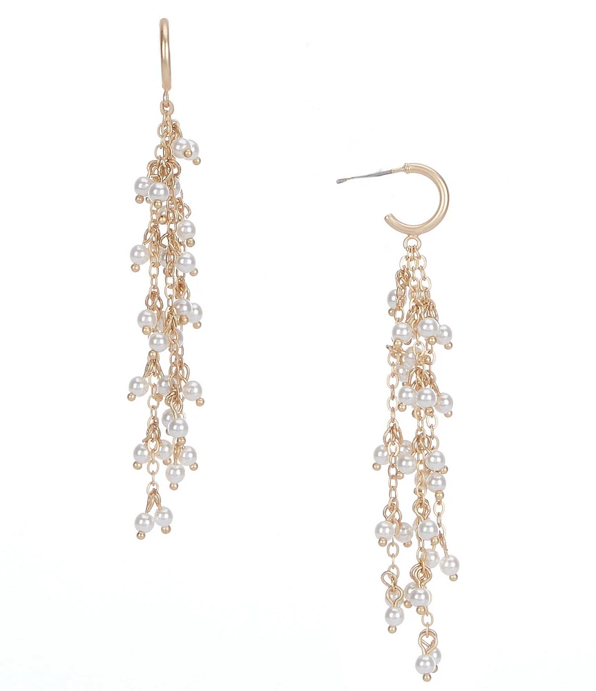 Southern Living Borrowed & Blue by Southern Living Multi Row Chain Shakey Pearl Chandelier Earrings