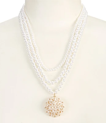 Southern Living Borrowed & Blue By Southern Living Pearl Flower Cluster Short Pendant Necklace