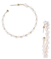 Southern Living Borrowed & Blue by Southern Living Pearl Hoop Earrings