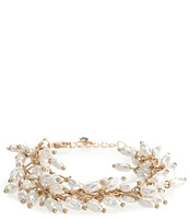 Southern Living Borrowed & Blue By Southern Living Multi Pearl Cluster Shakey Line Bracelet