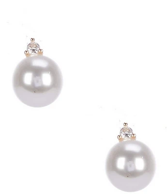 Southern Living Borrowed & Blue By Southern Living Pearl with Stones Stud Earrings