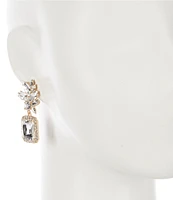 Southern Living Borrowed & Blue by Southern Living Crystal Square Stone Cluster Drop Earrings