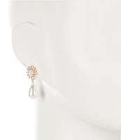 Southern Living Borrowed & Blue Collection Cubic Zirconia Stone with Pearl Drop Earrings