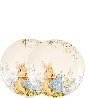 Southern Living Bouquet Bunny Accent Plates, Set of 2