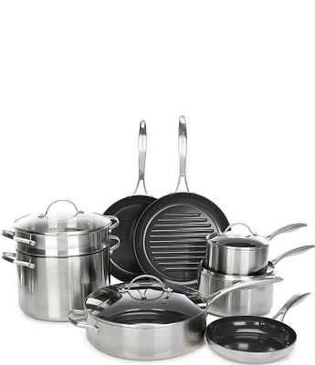 Southern Living by GreenPan Ceramic Nonstick Tri-ply Stainless Steel 12-Piece Cookware Set