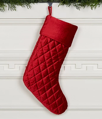 Southern Living Christmas Cheer Collection Quilted Velvet Stocking