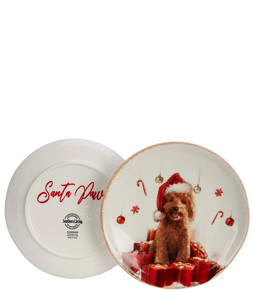 Southern Living Christmas Puppies Doodle Accent Plates, Set of 2