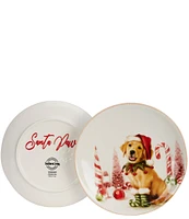 Southern Living Christmas Puppies Golden Accent Plates, Set of 2