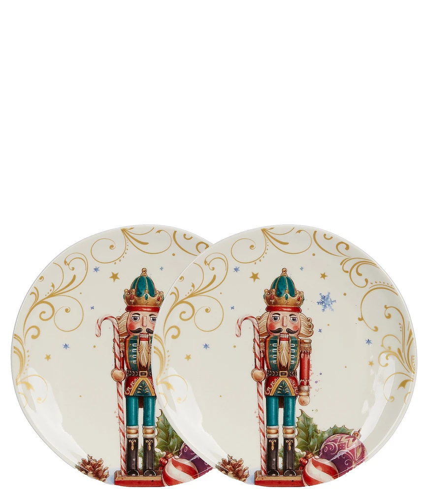 Southern Living Classic Christmas Nutcracker Accent Plates, Set of 2