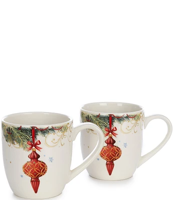 Southern Living Classic Christmas Ornament Coffee Mugs, Set of 2