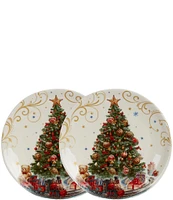 Southern Living Classic Christmas Tree Accent Plates, Set of 2